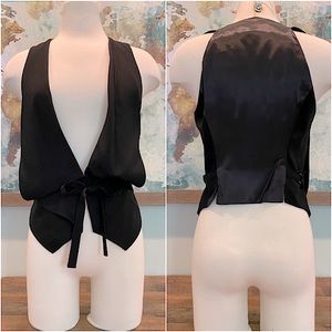 BCBG Black Tie Front Vest - XS